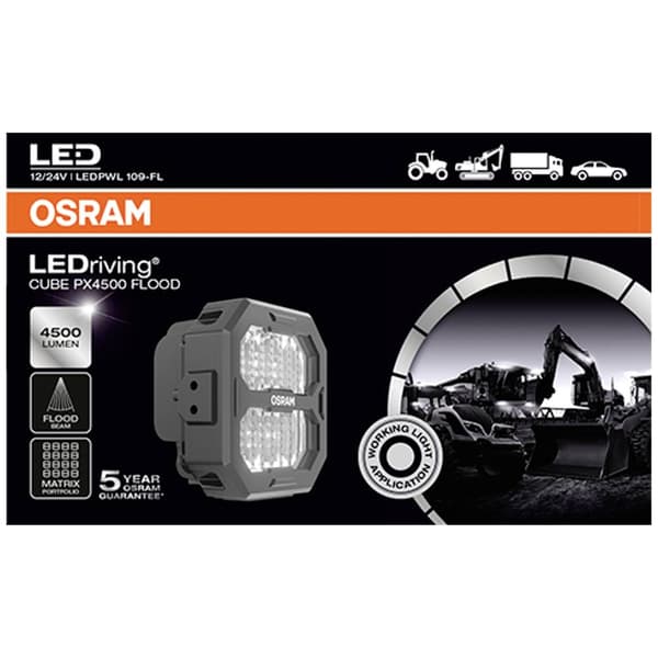 OSRAM Arbetsbelysning 12 V, 24 V LEDriving® Cube PX4500 Flood LEDPWL 109-FL Bred strålkastare (B x H x D) 68.4 x 113.42