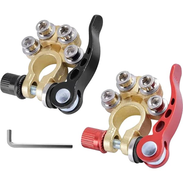 IWH 019056 Batteri-snabbanslutning Minuspol, Pluspol Fjäderklämma, Snabblås, inkl bultar 1 par