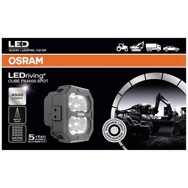 OSRAM Arbetsbelysning 12 V, 24 V LEDriving® Cube PX4500 Spot LEDPWL 112-SP Strålljus Bredd (B x H x D) 68.4 x 113.42 x