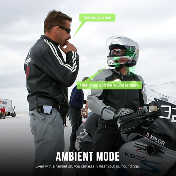 Motorcykelhjelm Intercom Headset, Bluetooth 50, Musik Deling