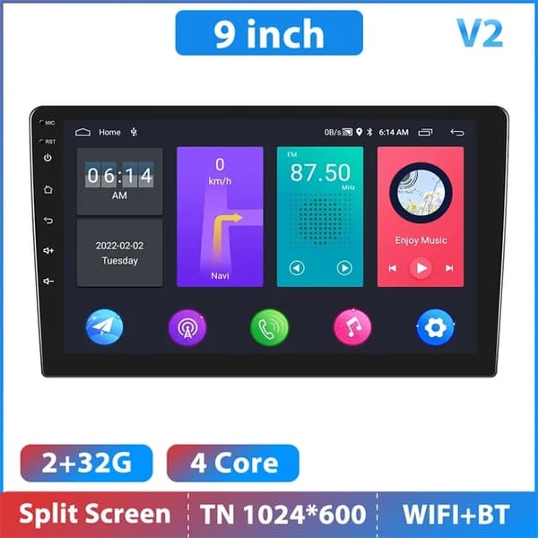 Android bilradio, multimediaspelare, universell bil, 10 tum 2 32g
