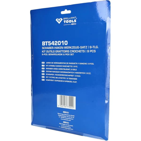 Brilliant Tools BT542010 Krok-verktygssats till skrapa, 9 delar
