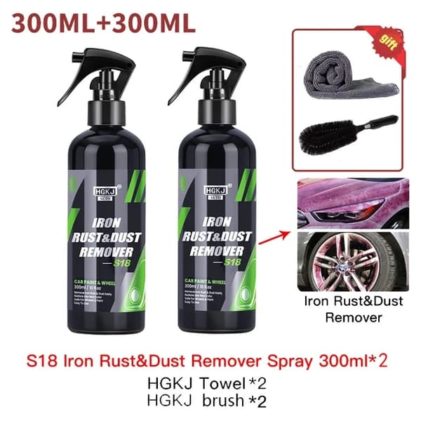Bil Rustfjerner, Fjerner Jernpartikler, Super Støv Metal Fjerner Spray, S18-300ml x S6-300ml