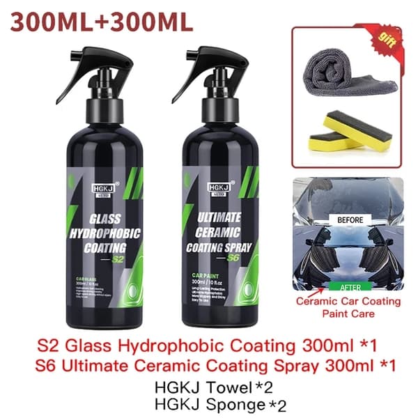 Auton lasipinnoiteaine, sadeveden suojaus, vedenpitävä suihke, S2-300ml x S6-300ml, lasipinnoite