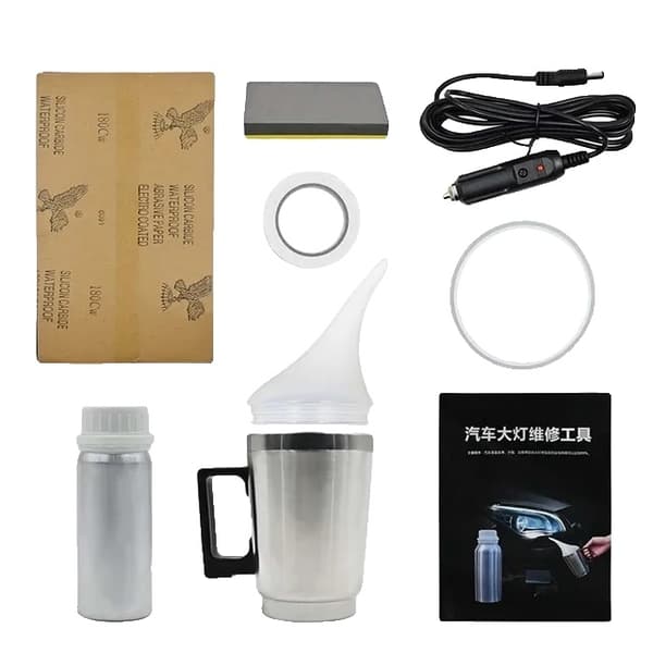 Auton ajovalojen kunnostussarja, nestemäinen polymeerikorjaus, maalihoidon kunnostustyökalu, 800ml työkalupakki 100ml kit Carton