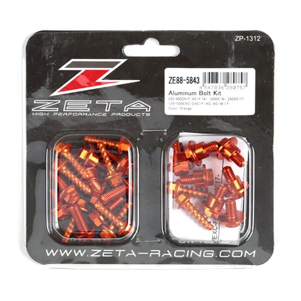 Zeta Skruesæt I Aluminium Ktm Sx 125 16-18 Ze88-5843 Orange