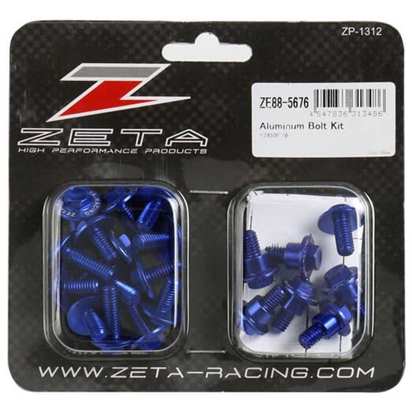 Zeta Yamaha Yz 450 F 18-21/yz 250 F 19-21/yz 450 F 19-21/yz 250 Fx 20 Ze88-5676 Skruvsats För Kåpa I Aluminium Blå