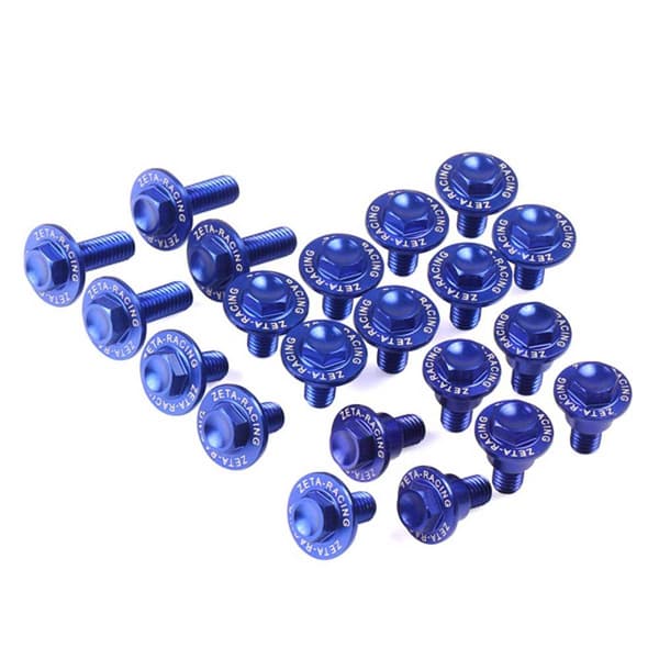 Zeta Yamaha Yz 450 F 18-21/yz 250 F 19-21/yz 450 F 19-21/yz 250 Fx 20 Ze88-5676 Skruvsats För Kåpa I Aluminium Blå
