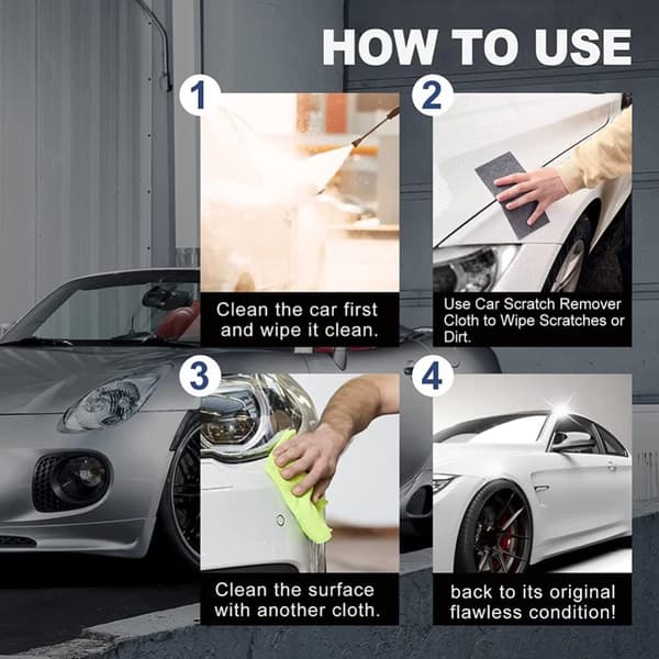 6-pack Nano Bilreparationsduk - Borttar Skrapor/Vattenfläckar | 3-in-1 Polering & Skydd - För Lack & Plast