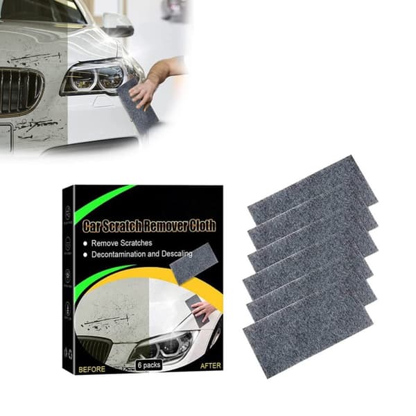 6-pack Nano Bilreparationsduk - Borttar Skrapor/Vattenfläckar | 3-in-1 Polering & Skydd - För Lack & Plast