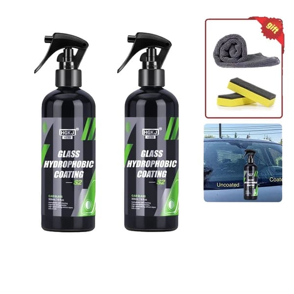 Bilglasbelægning, hydrofobisk spray, regnafvisende, S2-300ml X2stk
