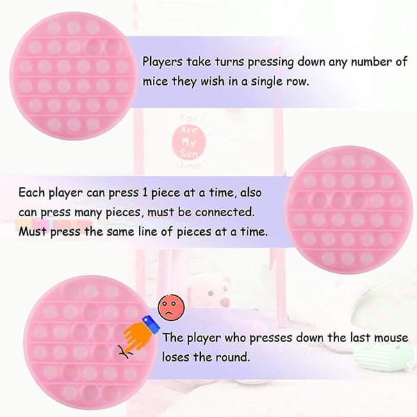INF Pop it Fidget legetøj rund Pink