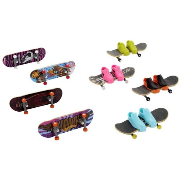 Tony Hawk Fingerskate Pack - Box med 8 brädor - HOT WHEELS - Flerfärgad