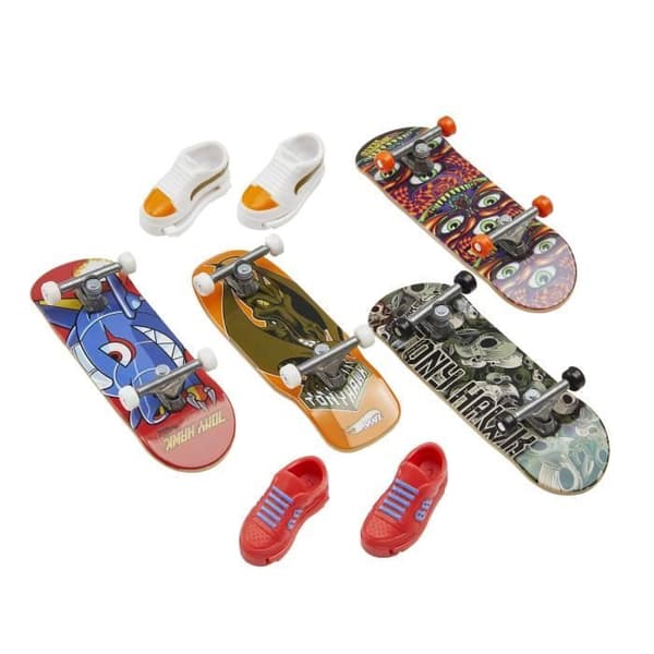Låda med 4 Tony Hawk Finger skridskor och skor - Hot Wheels HGT84