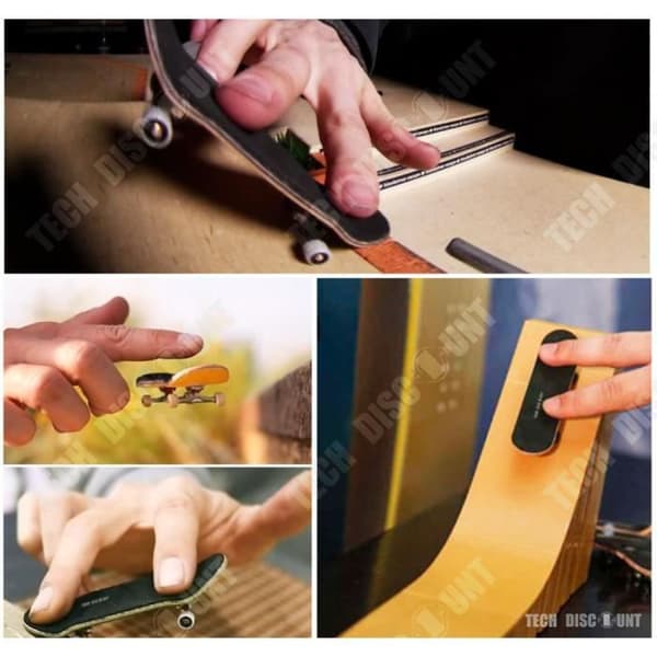 TEC® Mini finger skateboard tech deck star pro barn trä svart billig fingerleksak skateboard present födelsedagar solid