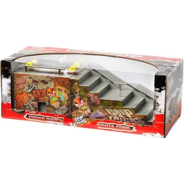 Grip&amp;Tricks Skate Park-box med sin FUNBOX och sin Fingertoy