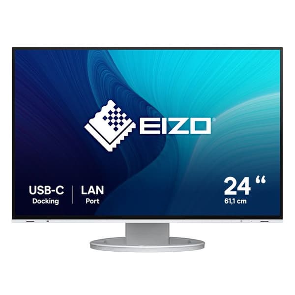 Eizo FlexScan 24.1" (24.1) HDMI-skärm, USB 3.1 typ C-hubb, RJ-45 LAN, DisplayPort, 5 ms svarstid, Vit