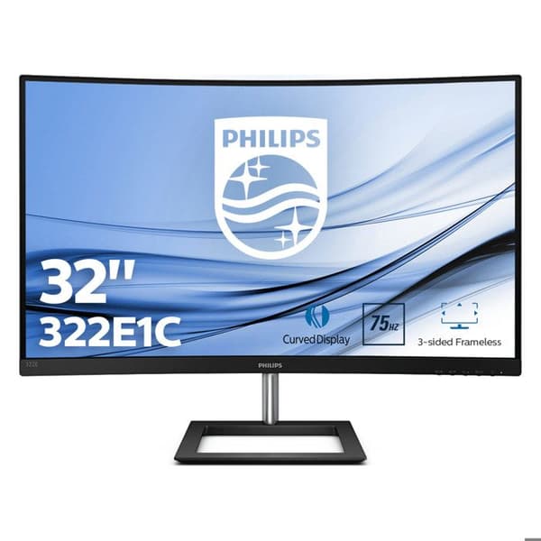 Philips E Line LED-skärm 80 cm [31,5] 1920 x 1080 pixlar Full HD LCD Curved Matte Black (32IN LED 1920X1080 16:9 4MS - 3000:1 VGA