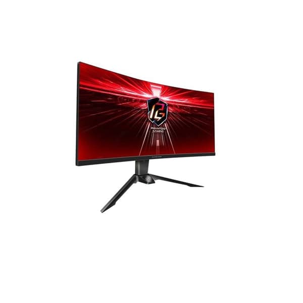 ASRock Curved Gaming-Monitor 86,40 cm (34) (86,36 cm) PG34WQ15R2B svart 3440x1440 1xDisplayPort / 2xHDMI