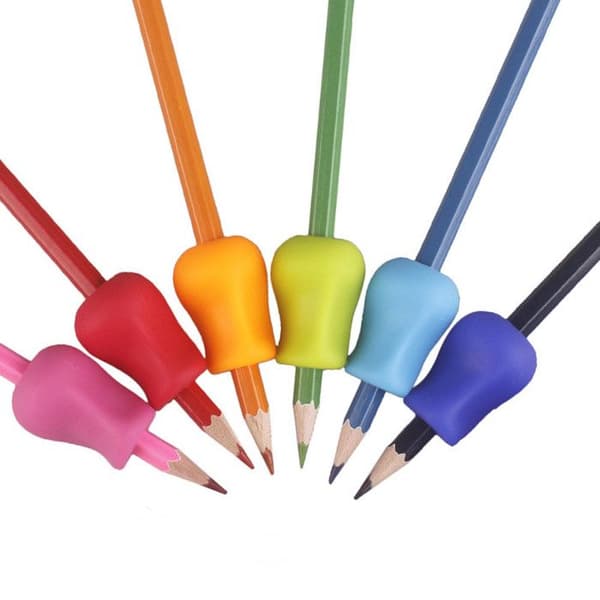 TD® Pencil Grips - 6 delar sortiment -Ergonomisk skrivhjälp för höger- och vänsterhänta användare -För att skriva
