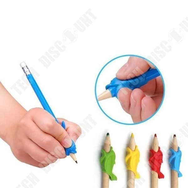 TD® 10 stycken blyertsgrepp, ergonomiska fingerguider Penna Skrivhjälp för högerhänta barn, olika färger