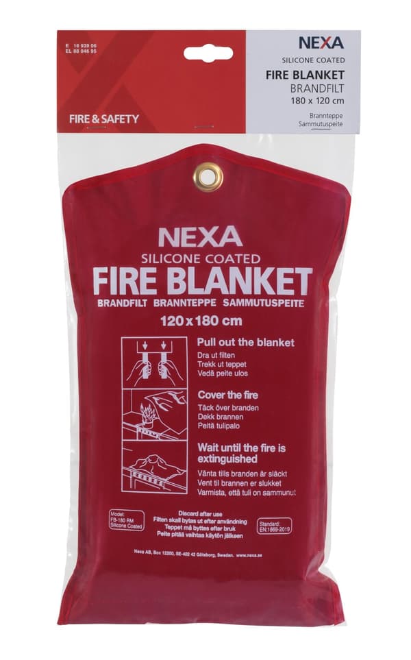 Brandfilt NEXA silikon 120x180cm röd
