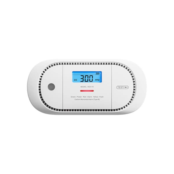 X-Sense XC01-R karbonmonoksiddetektor med utskiftbart batteri og LCD-display