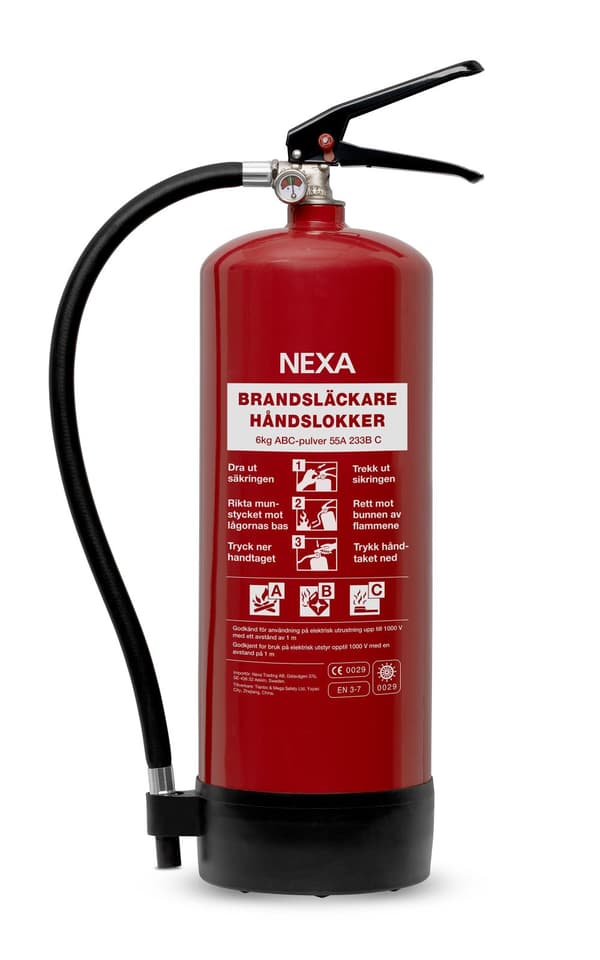 Brandsläckare NEXA 6kg pulver röd 55A