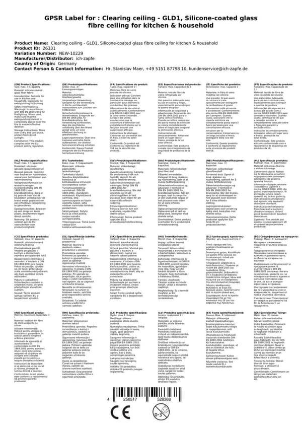 Sammutuspeite - GLD1 silikonipinnoitettua lasikuitukangasta