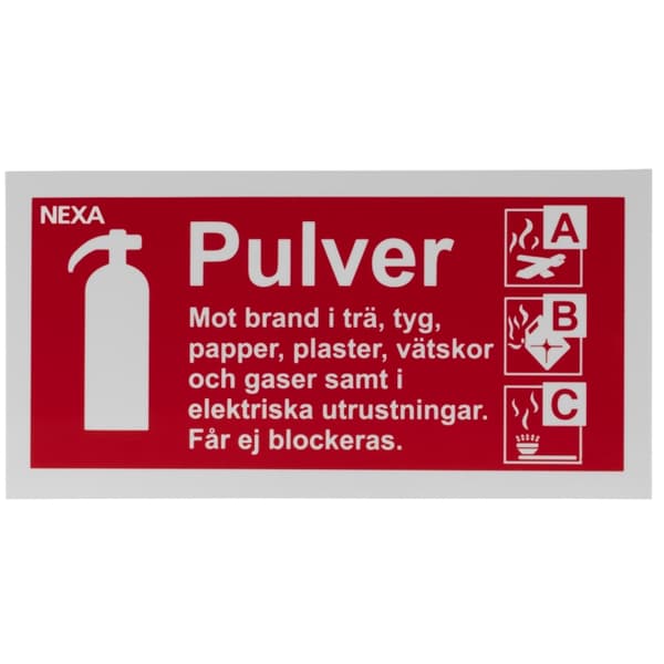 Nexa BSP-1020 Skilt for pulverslukkere