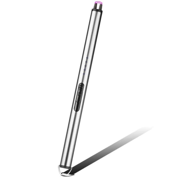 Stilfuld elektrisk lighter - genopladelig - Metallic Silver