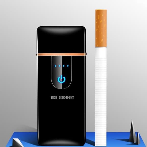 Svart elektrisk tändare usb induktion laddningsbar outtömlig cigarett för rökare miljövänlig pekskärm flamlös induktion