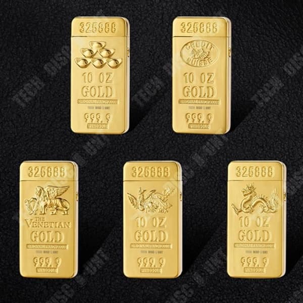 TD® Lighter Creative Gold USB Cigarettändare Smoke Snygg stil Metal Flame Refillable Cigarr Ingen gas Mun Eld Fast Praktisk