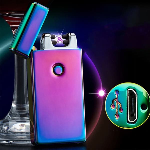 TD® Original USB Elektrisk tändare för metallrökare Dubbel elektrisk båge Uppladdningsbar outtömlig och ekologisk med presentförpackning