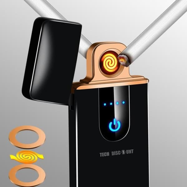 Kreativ elektronisk touch-tändare USB-laddning fingeravtryck induktion vindtät touch ultratunna män och kvinnor