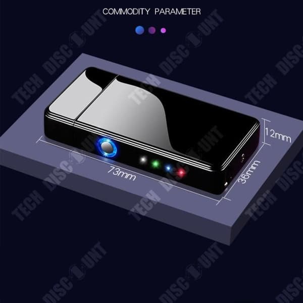 TD® USB uppladdningsbar tändare, Power Display, Smart Touch Sensor, Double Arc vindtät tändare