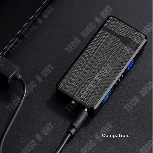 USB-laddningsbar tändare med fingeravtryck, laserinduktion, dubbel båge, vindskydd i zinklegering tändare.