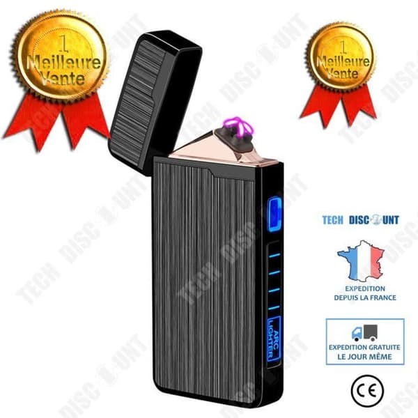USB-laddningsbar tändare med fingeravtryck, laserinduktion, dubbel båge, vindskydd i zinklegering tändare.