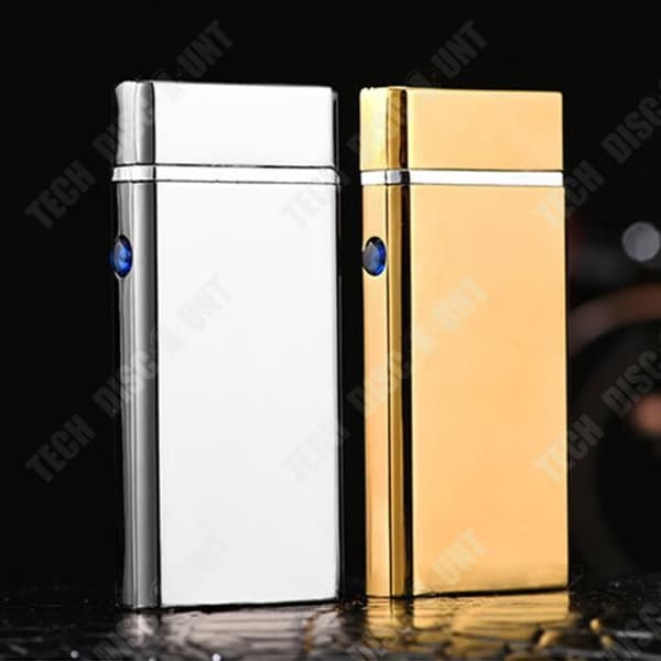 TD® Bic Storm Elektrisk ljusbågständare USB uppladdningsbar cigarrcigarettljuständare Inomhus Utomhus Vindtät Zink Svart