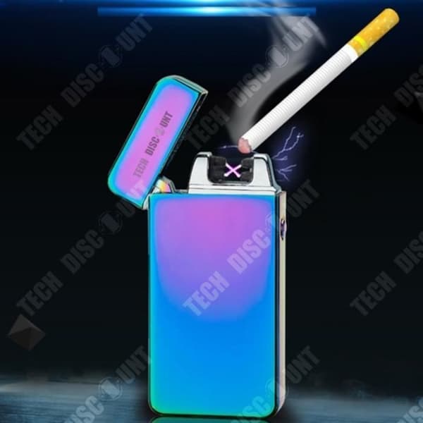 TD® Lighter Creative Dubbel elektronisk cigarettändare Svart Rök Snygg stil Laddningstelefon Dator Metall
