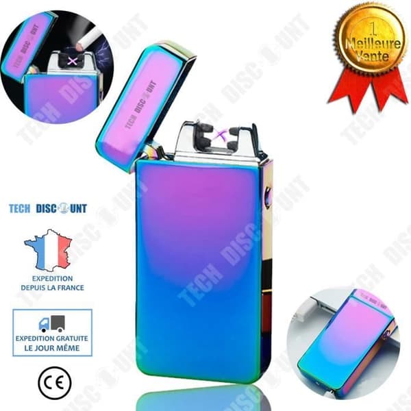 TD® Lighter Creative Dubbel elektronisk cigarettändare Svart Rök Snygg stil Laddningstelefon Dator Metall