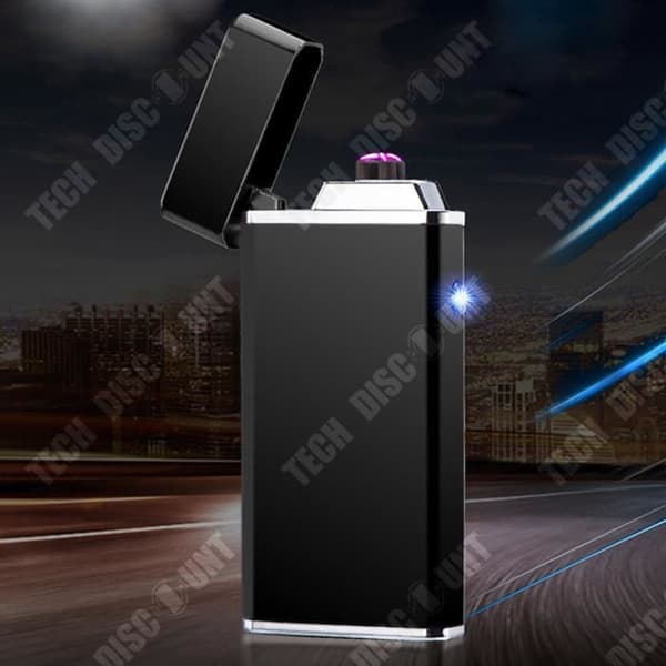TD® TD® Black Ice Uppladdningsbara tändare Double Cross Arc USB Uppladdningsbar belyst tändningsknapp Vindtät funktion