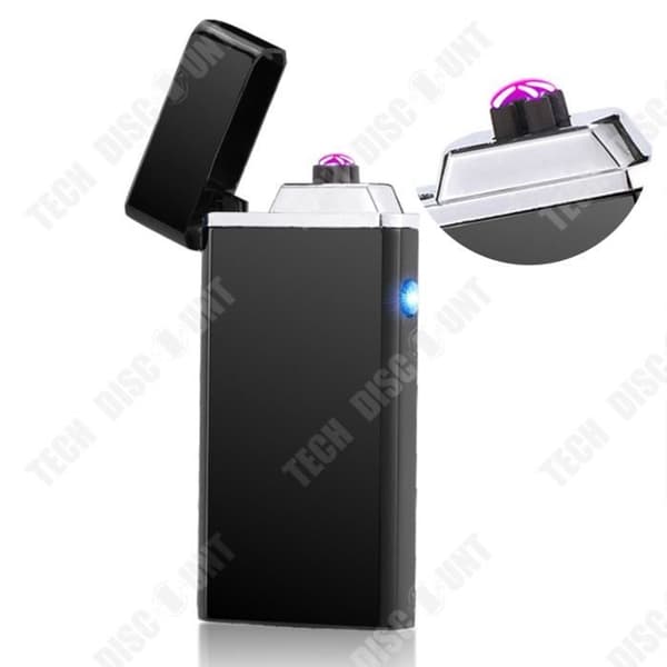 TD® TD® Black Ice Uppladdningsbara tändare Double Cross Arc USB Uppladdningsbar belyst tändningsknapp Vindtät funktion