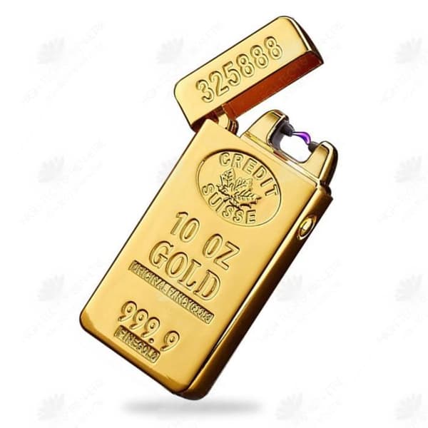 HTBE® Personlig kreativ guldstång bågtändare vindtät metall usb uppladdningsbar elektronisk cigarettändare