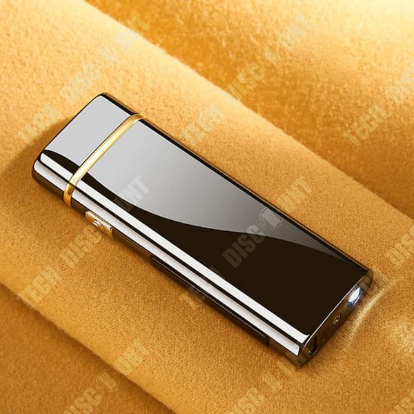 TD® Multifunktionell USB uppladdningsbar tändare Vindtät metall cigarettändare Creative Personality LED-belysning