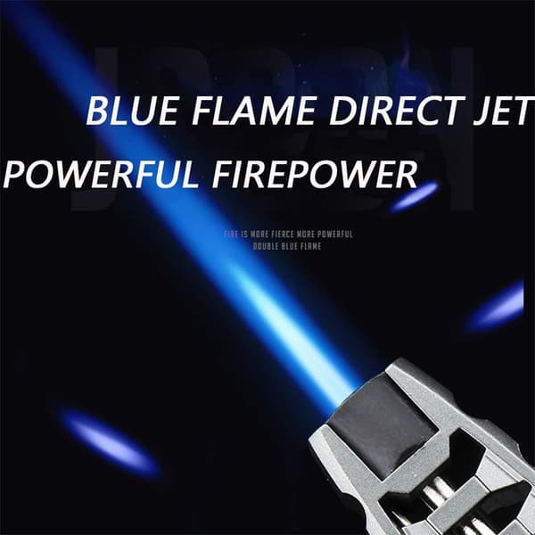 Bärbar ficklampa Tändare Påfyllningsbar Justerbar Kraftfull Jet Flame Pen Tändare Multifunktion för kök Grill BBQ Camping Ljus (Butan ingår ej)