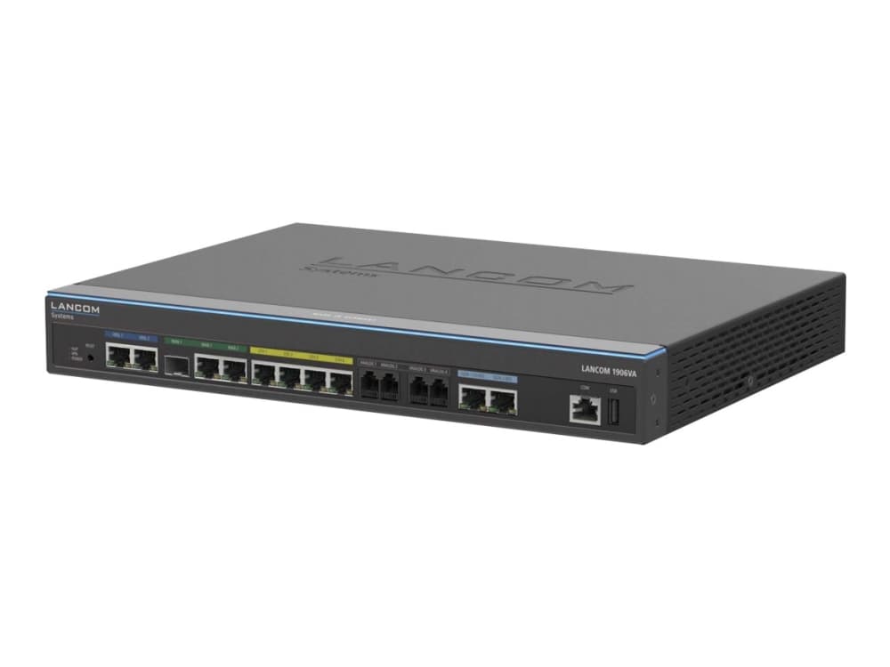 LANCOM 1906VA - Ruter - ISDN/DSL - 4-portssvitsj - GigE, PPP - VoIP-telefonadapter