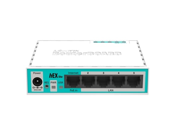 MikroTik RouterBOARD hEX lite RB750r2 - Ruter 4-portssvitsj