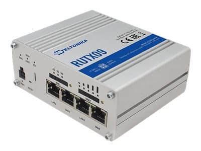 Teltonika RUTX09 - Ruter - WWAN 4-portssvitsj - 1GbE - DIN-skinnemonterbar Aluminium