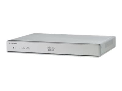 Cisco Integrated Services Router 1111 - Ruter - WWAN 4-portssvitsj - 1GbE, HDLC, Frame Relay, PPP, MLPPP, MLFR - WAN-porter: 3 Sølv